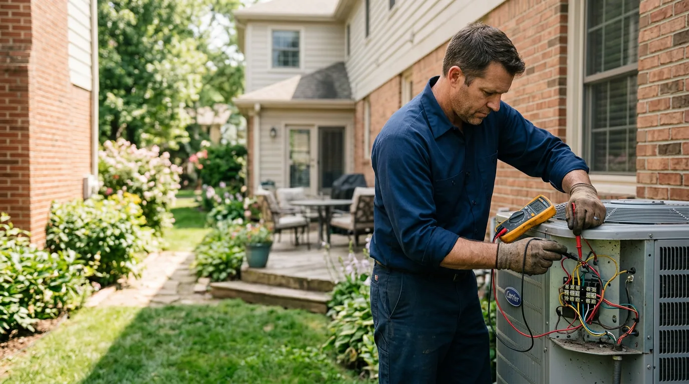 HVAC technician working near Rowe, VA